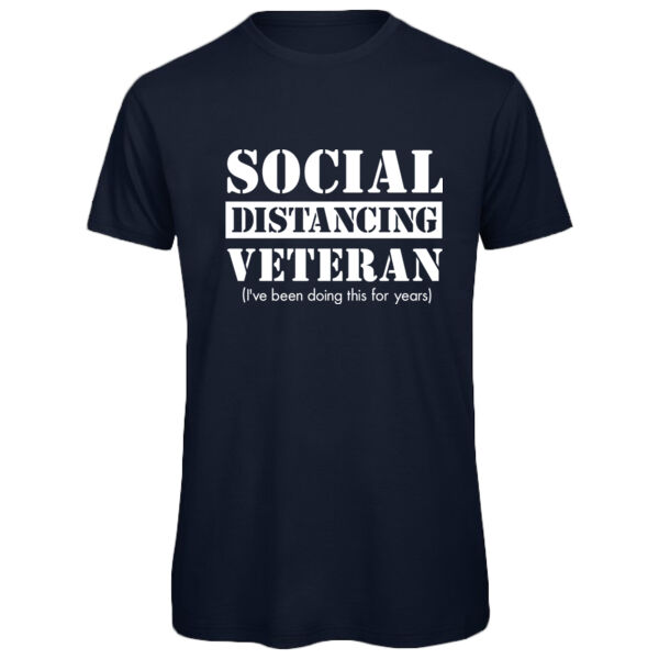 Social Distancing Veteran - Regular Organic Cotton T-Shirt Thumbnail