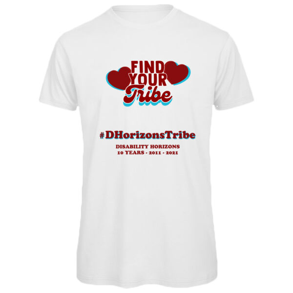 Find Your Tribe Disability Horizons 10th anniversary organic t-shirt Thumbnail
